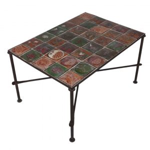 Ceramic Table with Antique Engravings