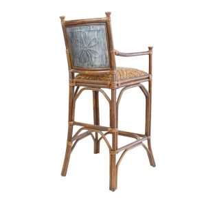 Wood Patterned Long-Legged Chair