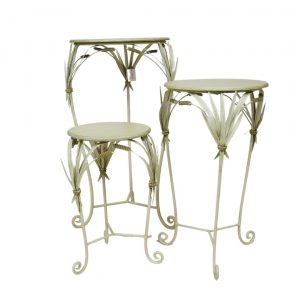 A Metal Table with Feather Shapes