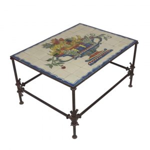 Ceramic Table with Fruit Jar Pattern