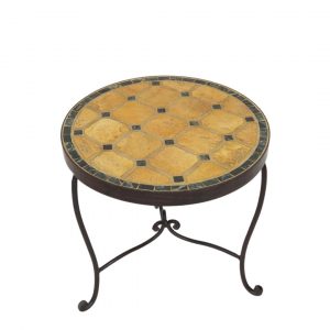 Round Side Table with Detailed Iron Legs