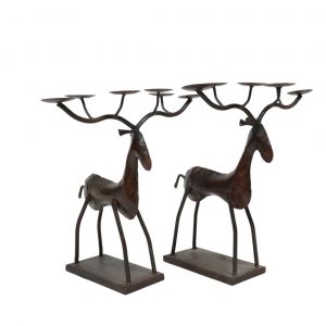 Pair of Deer Shaped Candlesticks