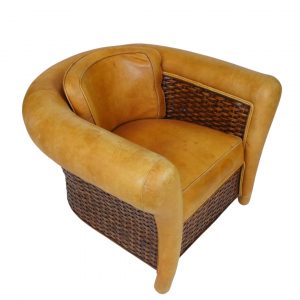 Classic One-Person Sofa in Brown Leather