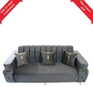 Dark Gray Velvet Sofa Set of 5