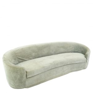 Modern Beige Velvet Long Sofa