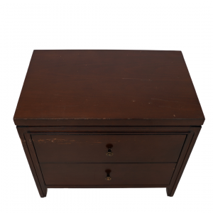Small Chest of Brown Wood with Two Drawers