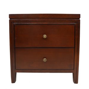 Classic Small Chest of Brown Wood with Two Drawers