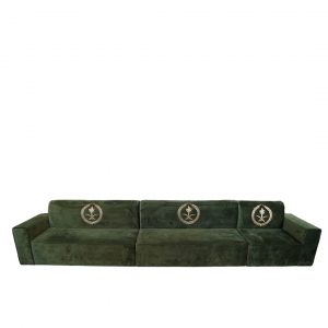 Olive Green with Saudi Patterns Floor Sofa Set of 9
